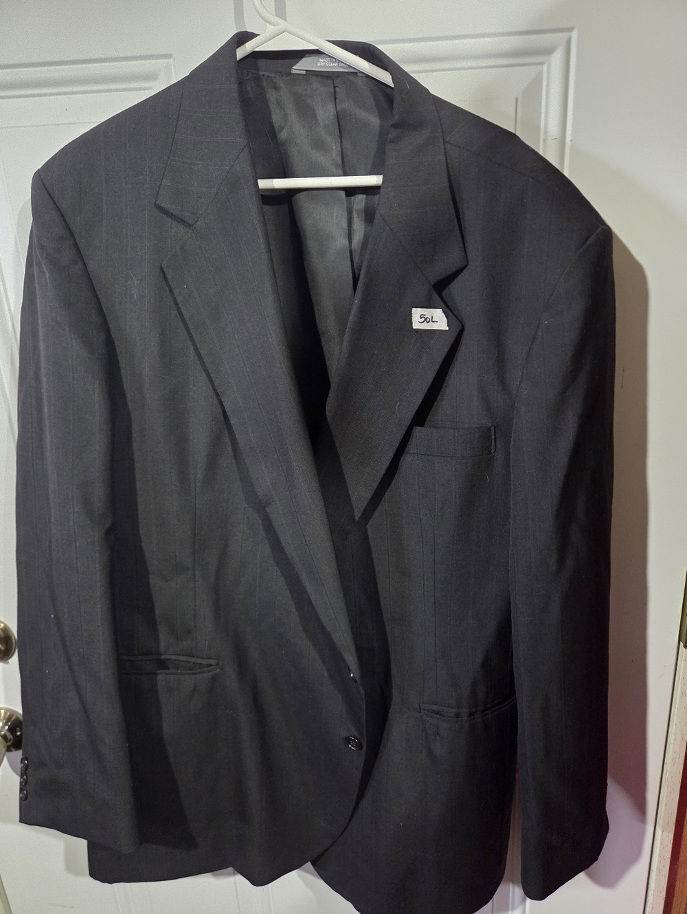 Haggar Black Pinstripe Men's Suit Jacket - Classic Two-Button Blazer